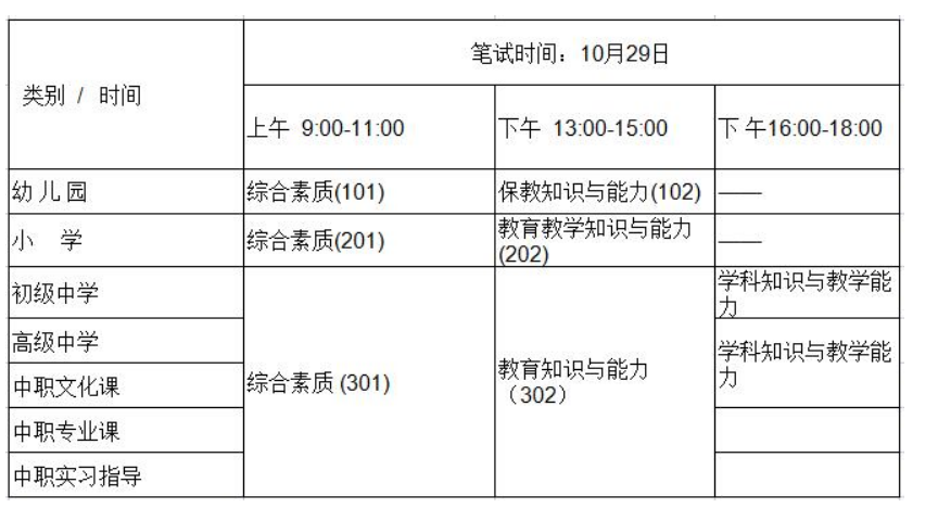 教资面试考试具体时间