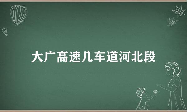 大广高速几车道河北段