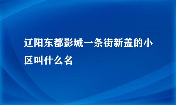 辽阳东都影城一条街新盖的小区叫什么名