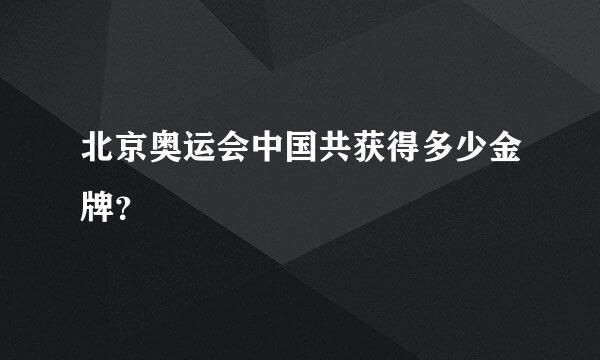 北京奥运会中国共获得多少金牌？