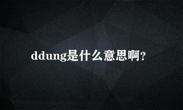 ddung是什么意思啊？