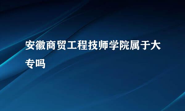 安徽商贸工程技师学院属于大专吗