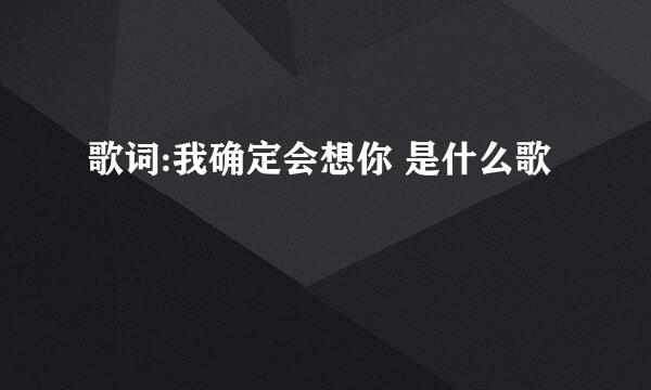 歌词:我确定会想你 是什么歌