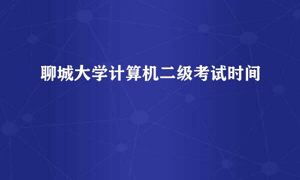 聊城大学计算机二级考试时间