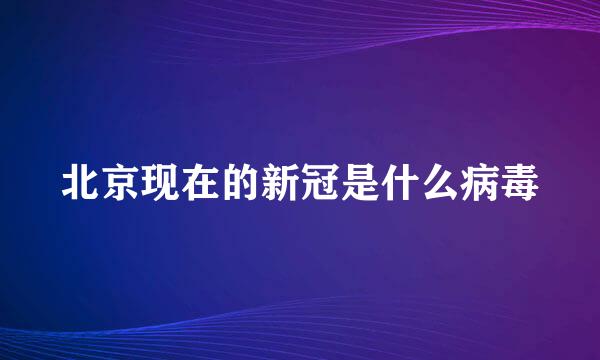 北京现在的新冠是什么病毒