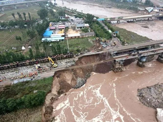 山西一段铁路路基被洪水冲垮，此次降雨强度到底有多大？