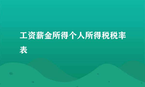 工资薪金所得个人所得税税率表