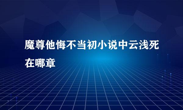 魔尊他悔不当初小说中云浅死在哪章