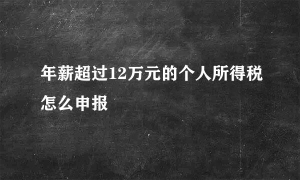 年薪超过12万元的个人所得税怎么申报