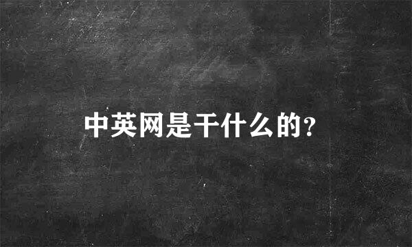 中英网是干什么的？