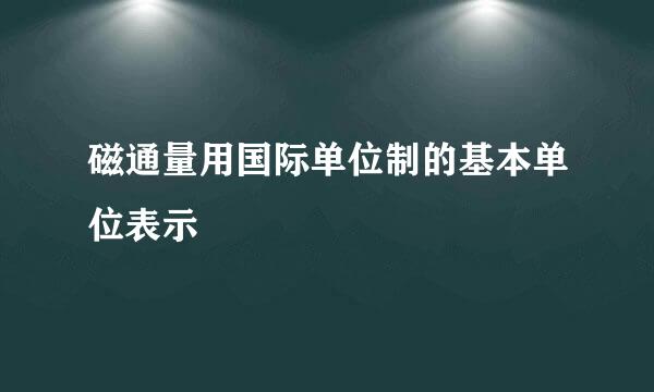 磁通量用国际单位制的基本单位表示