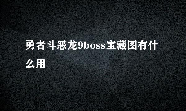 勇者斗恶龙9boss宝藏图有什么用