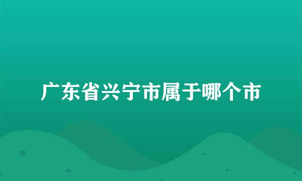 广东省兴宁市属于哪个市