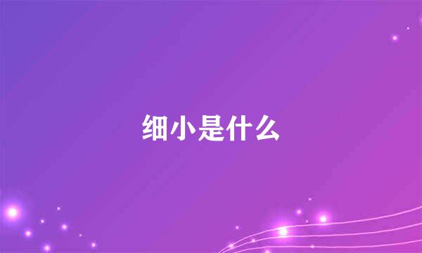 细小是什么