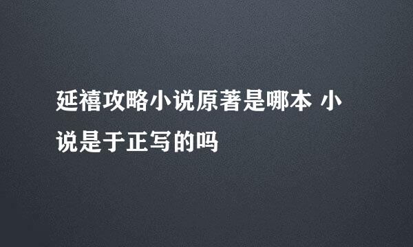 延禧攻略小说原著是哪本 小说是于正写的吗