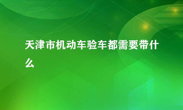 天津市机动车验车都需要带什么