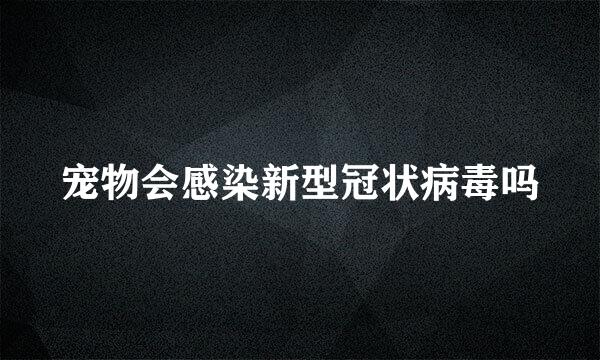 宠物会感染新型冠状病毒吗