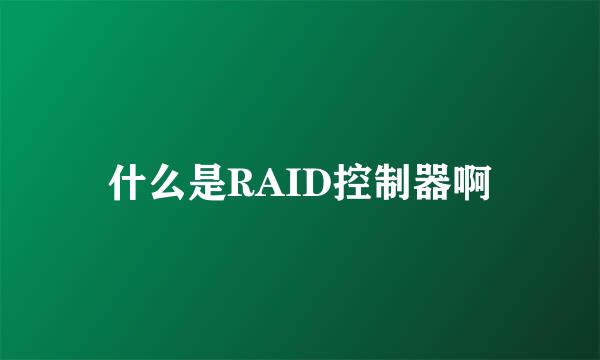 什么是RAID控制器啊