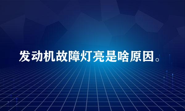 发动机故障灯亮是啥原因。