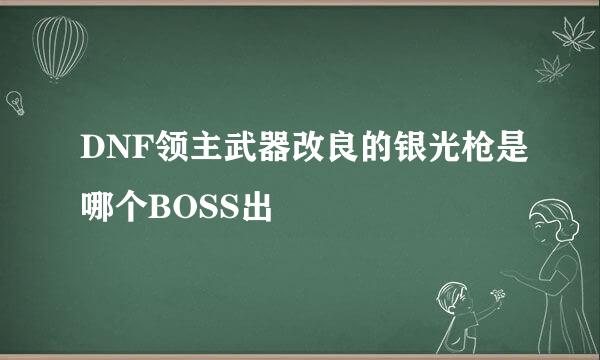 DNF领主武器改良的银光枪是哪个BOSS出