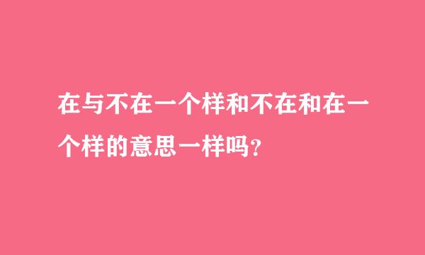 在与不在一个样和不在和在一个样的意思一样吗？