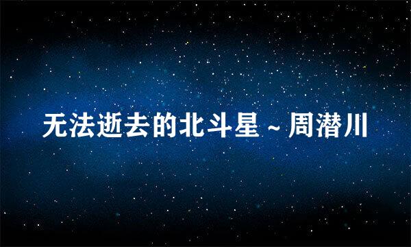 无法逝去的北斗星～周潜川