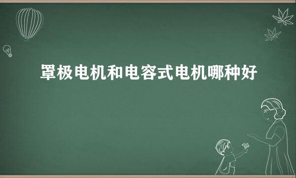 罩极电机和电容式电机哪种好