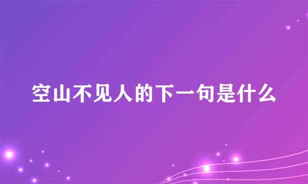 空山不见人的下一句是什么