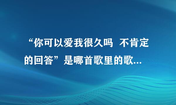 “你可以爱我很久吗  不肯定的回答”是哪首歌里的歌词求歌名