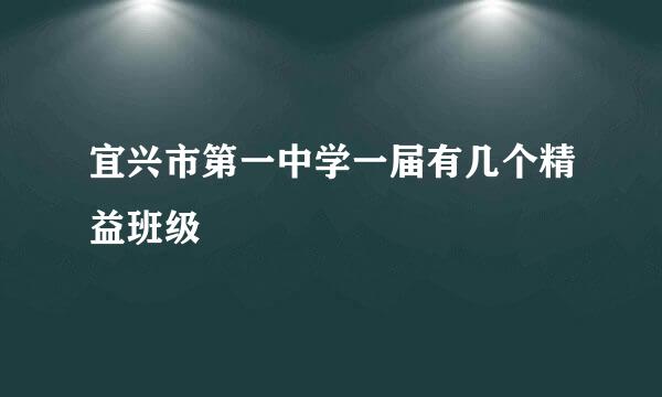 宜兴市第一中学一届有几个精益班级