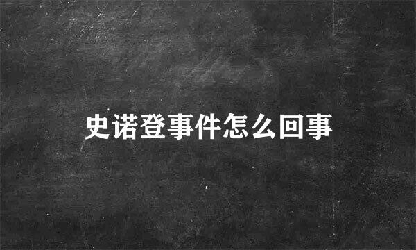 史诺登事件怎么回事