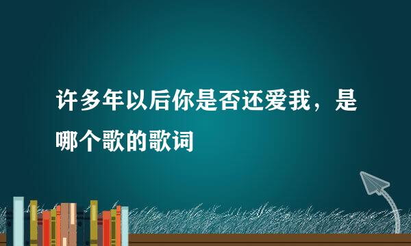 许多年以后你是否还爱我，是哪个歌的歌词