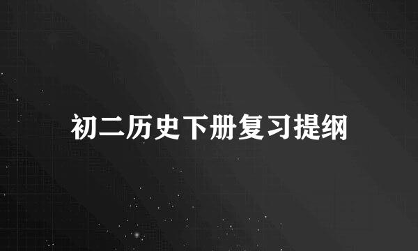 初二历史下册复习提纲