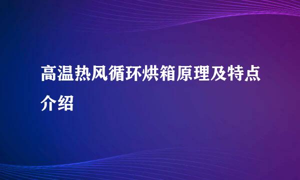 高温热风循环烘箱原理及特点介绍