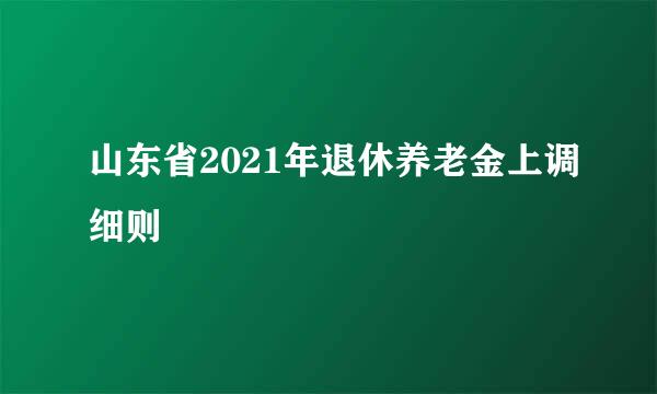 山东省2021年退休养老金上调细则