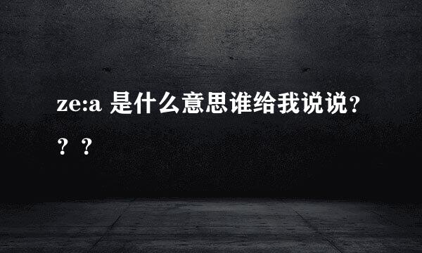 ze:a 是什么意思谁给我说说？？？