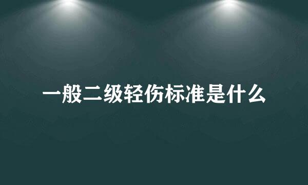 一般二级轻伤标准是什么