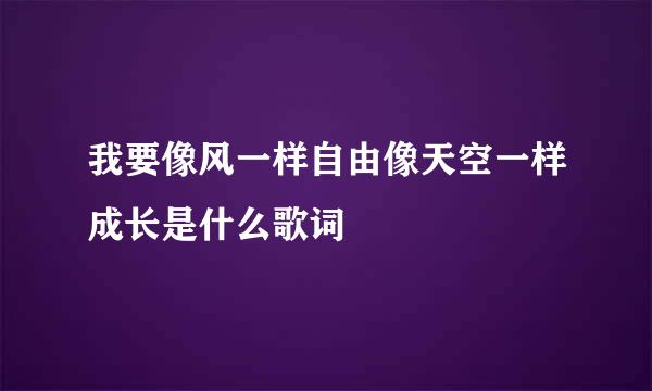 我要像风一样自由像天空一样成长是什么歌词