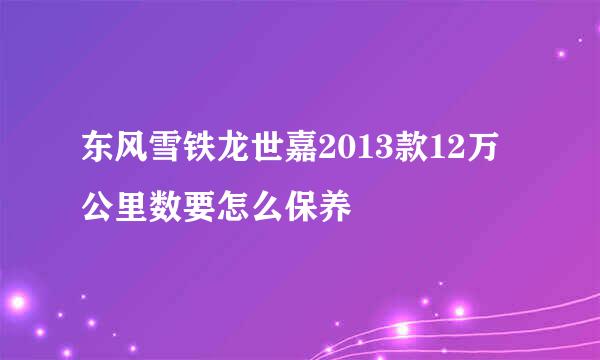 东风雪铁龙世嘉2013款12万公里数要怎么保养