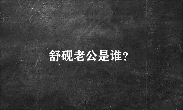 舒砚老公是谁？