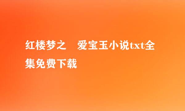 红楼梦之禛爱宝玉小说txt全集免费下载