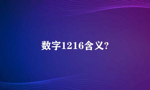 数字1216含义?