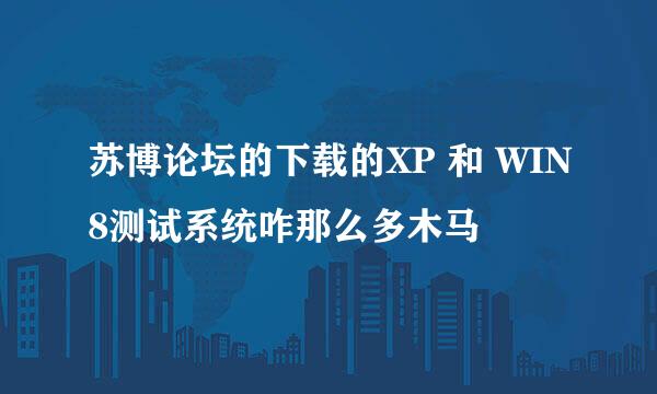 苏博论坛的下载的XP 和 WIN8测试系统咋那么多木马