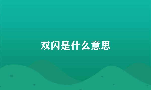 双闪是什么意思