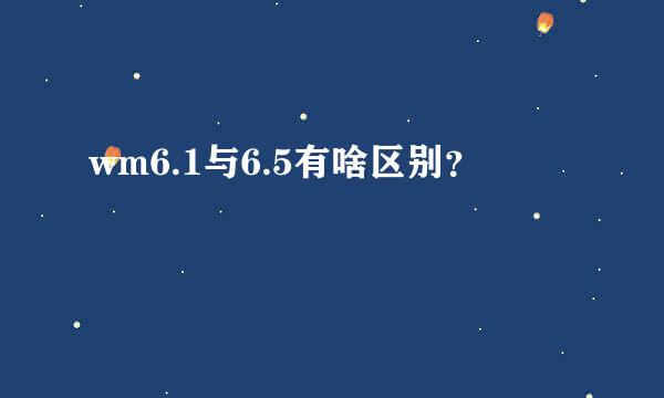 wm6.1与6.5有啥区别？