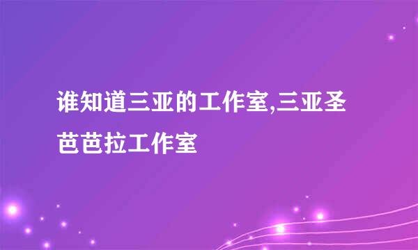 谁知道三亚的工作室,三亚圣芭芭拉工作室