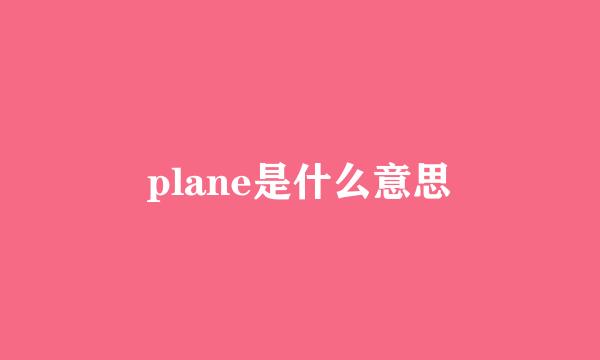 plane是什么意思