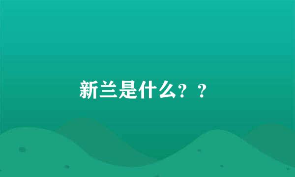 新兰是什么？？