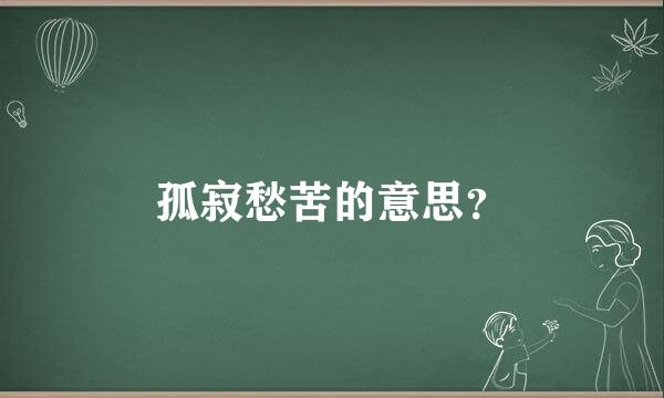 孤寂愁苦的意思？