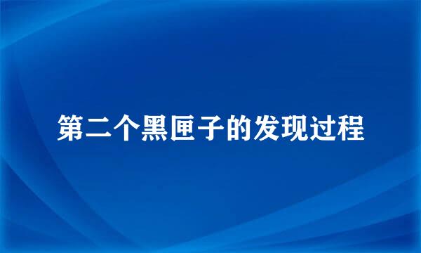 第二个黑匣子的发现过程